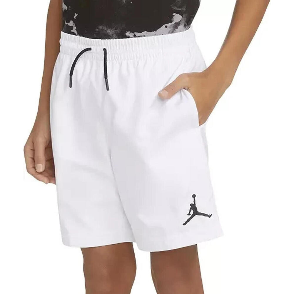 Jordan Jumpman 95B466-001 Boys White Woven Drawstring Athletic Shorts Youth XL